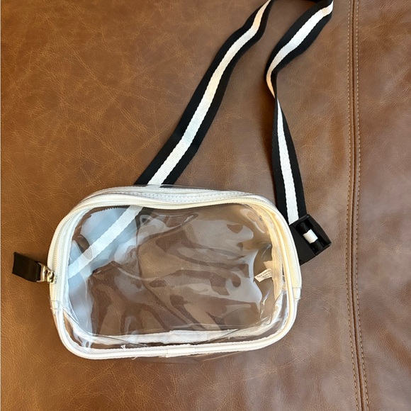 Target Handbags - Target Clear Crossbody Bag with Black and White Strap